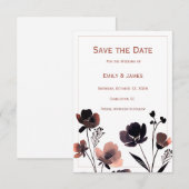 Coral Floral Wedding Save The Date (Voorkant / Achterkant)