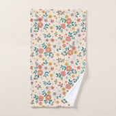 Coral Flower Garden Pattern Bad Handdoek (Handdoek)