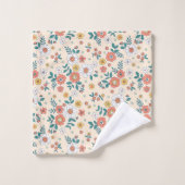 Coral Flower Garden Pattern Bad Handdoek (Wasdoekje)