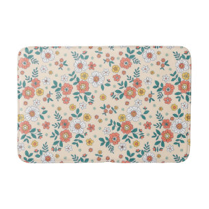 Coral Flower Garden Pattern Badmat