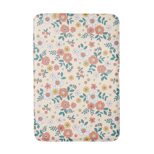 Coral Flower Garden Pattern Badmat (Voorkant Verticaal)