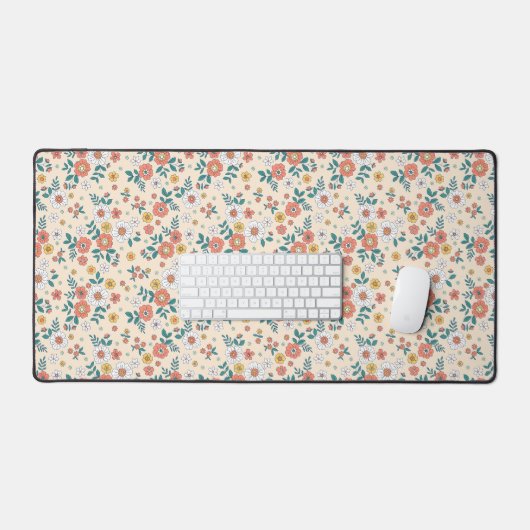 Coral Flower Garden Pattern Bureaumat (Keyboard & Muis)