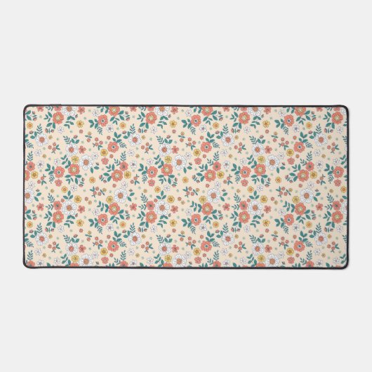 Coral Flower Garden Pattern Bureaumat (Voorkant)
