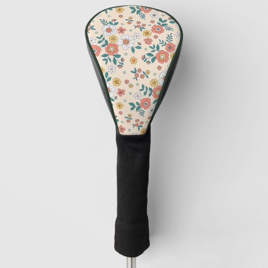 Coral Flower Garden Pattern Golfheadcover (Voorkant)