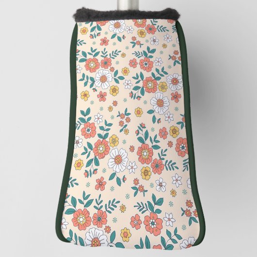 Coral Flower Garden Pattern Golfheadcover (Draai 90)