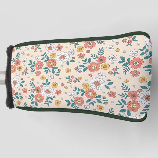 Coral Flower Garden Pattern Golfheadcover (Voorkant)