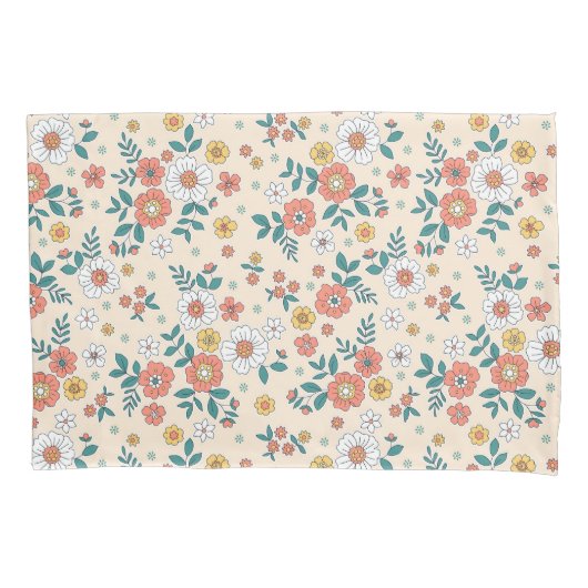 Coral Flower Garden Pattern Kussensloop (Voorkant)