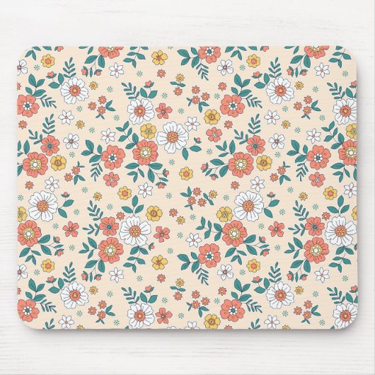Coral Flower Garden Pattern Muismat (Voorkant)