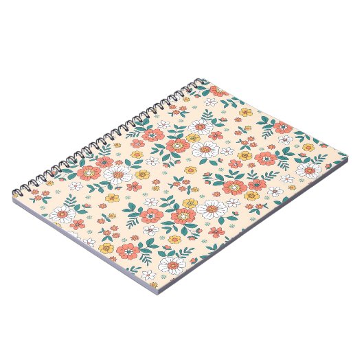 Coral Flower Garden Pattern Notitieboek (Linkerzijde)
