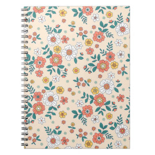 Coral Flower Garden Pattern Notitieboek
