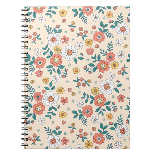 Coral Flower Garden Pattern Notitieboek (Voorkant)