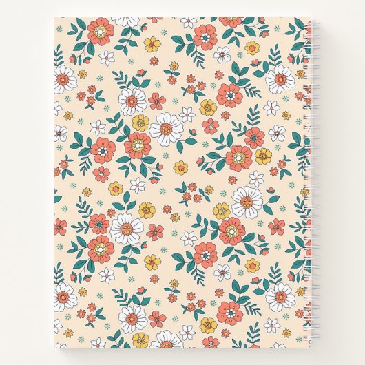 Coral Flower Garden Pattern Notitieboek (Achterkant)