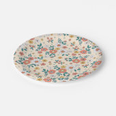 Coral Flower Garden Pattern Papieren Bordje (Gekanteld)