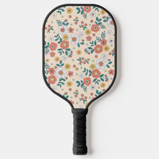 Coral Flower Garden Pattern Pickleball Paddle (Voorkant)