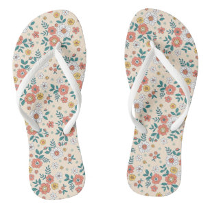 Coral Flower Garden Pattern Teenslippers