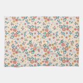 Coral Flower Garden Pattern Theedoek (Horizontaal)