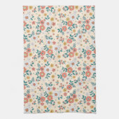Coral Flower Garden Pattern Theedoek (Verticaal)