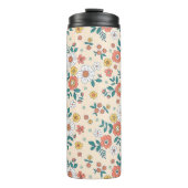 Coral Flower Garden Pattern Thermosbeker (Voorkant)