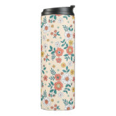 Coral Flower Garden Pattern Thermosbeker (Gedraaid links)