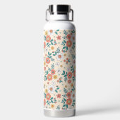 Coral Flower Garden Pattern Waterfles (Achterkant)