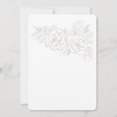 Coral Flower hoek elegant bruiloft Kaart (Achterkant)