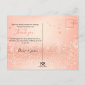 Coral Folded Heart Photo Weddenschap - Hartelijk d Briefkaart (Achterkant)