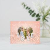 Coral Folded Heart Photo Weddenschap - Hartelijk d Briefkaart (Staand voorkant)