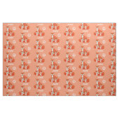 Coral Fox Family Pattern Persoonlijke naam Stof (Fat Quarter)
