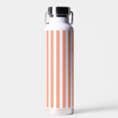 Coral French Beach Stripe Persoonlijk Monogram Waterfles (Voorkant)