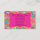Coral Fuchsia Pink Modern Paisley Monogram Visitekaartje (Achterkant)