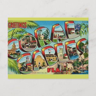 Coral Gables Florida Begroeting Briefkaart