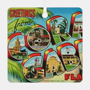 Coral Gables Florida Begroeting Metalen Ornament