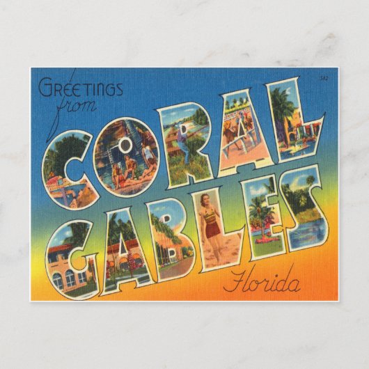 Coral Gables Florida Briefkaart (Voorkant)
