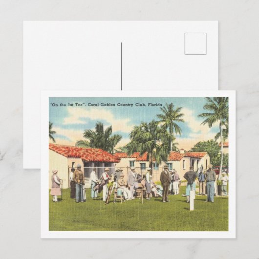 Coral Gables Florida  golfers Briefkaart (Voorkant / Achterkant)