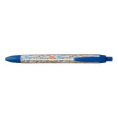 Coral Garden Flower Pattern Blauwe Inkt Pen (Achterkant)