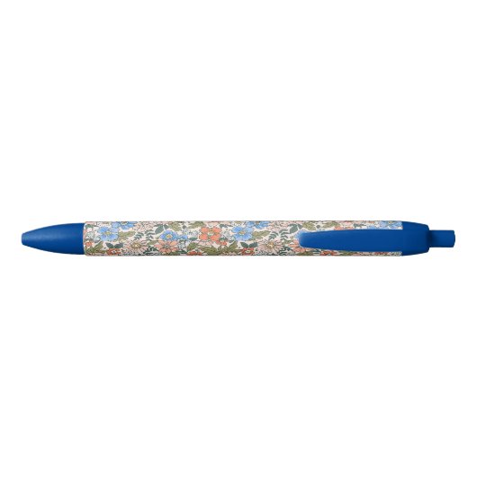 Coral Garden Flower Pattern Blauwe Inkt Pen (Achterkant)
