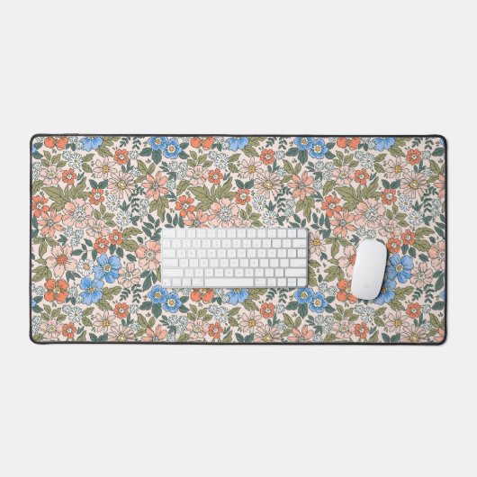 Coral Garden Flower Pattern Bureaumat (Keyboard & Muis)