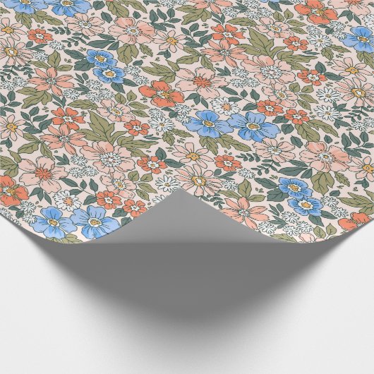 Coral Garden Flower Pattern Cadeaupapier (Hoek)