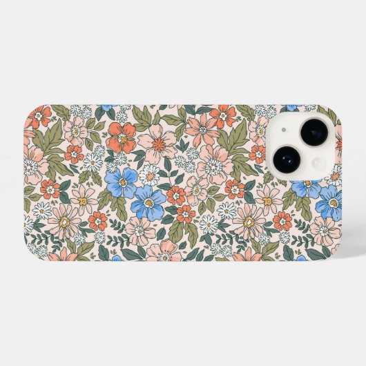 Coral Garden Flower Pattern iPhone Hoesje (Achterkant horizontaal)