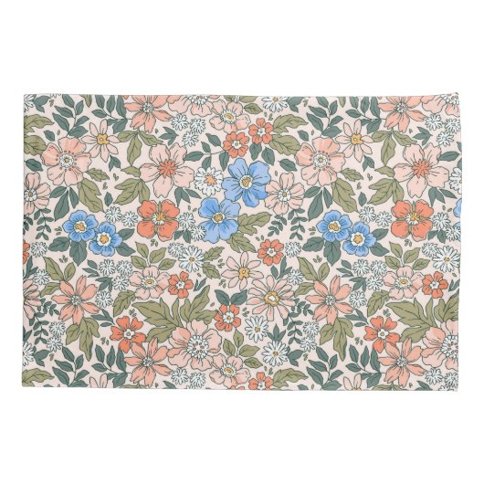 Coral Garden Flower Pattern Kussensloop (Achterkant)