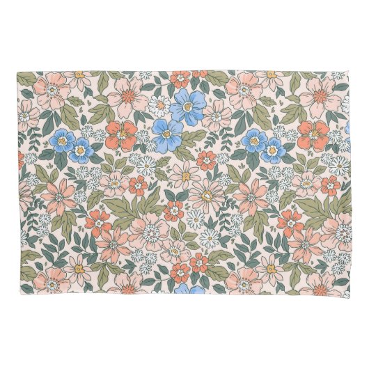 Coral Garden Flower Pattern Kussensloop (Voorkant)