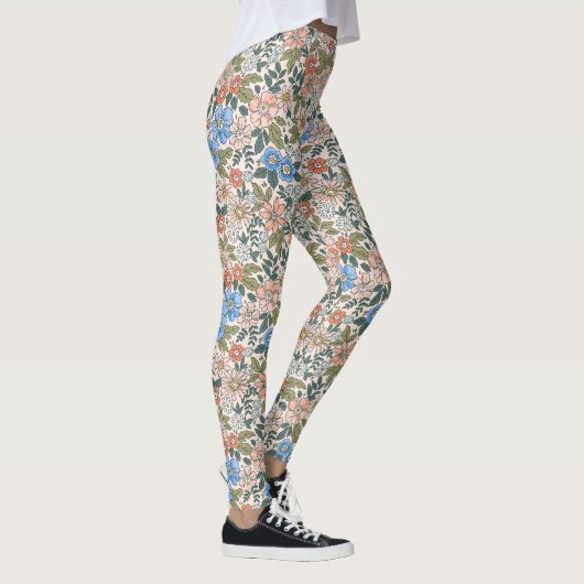 Coral Garden Flower Pattern Leggings (Rechts)
