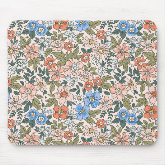 Coral Garden Flower Pattern Muismat (Voorkant)