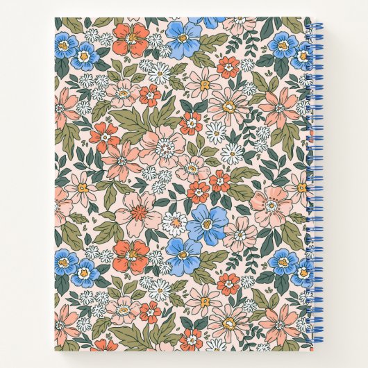 Coral Garden Flower Pattern Notitieboek (Achterkant)