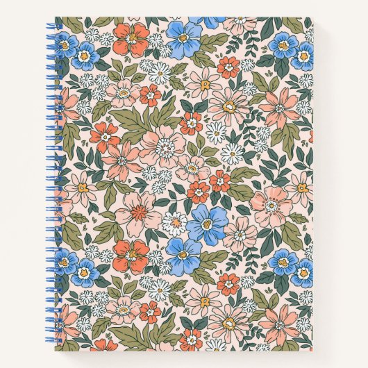 Coral Garden Flower Pattern Notitieboek (Voorkant)