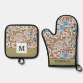 Coral Garden Flower Pattern Ovenwant & Pannenlap Set (Voorkant)