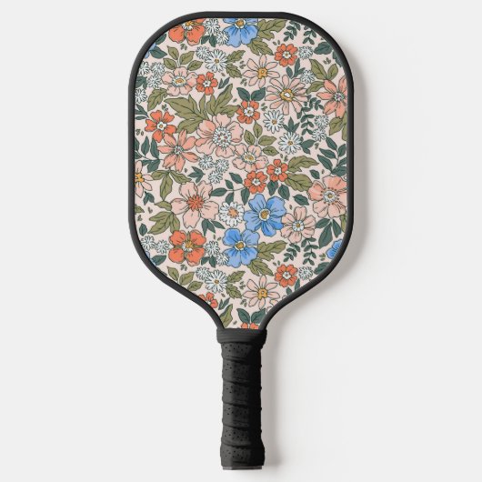 Coral Garden Flower Pattern Pickleball Paddle (Voorkant)