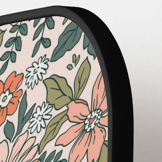 Coral Garden Flower Pattern Pickleball Paddle (Links Detail)