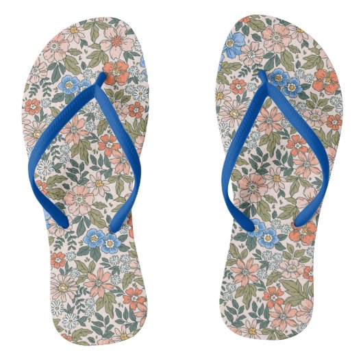 Coral Garden Flower Pattern Teenslippers (Voetbed)
