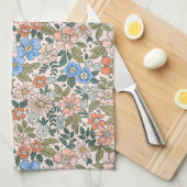 Coral Garden Flower Pattern Theedoek (Quarter Fold)